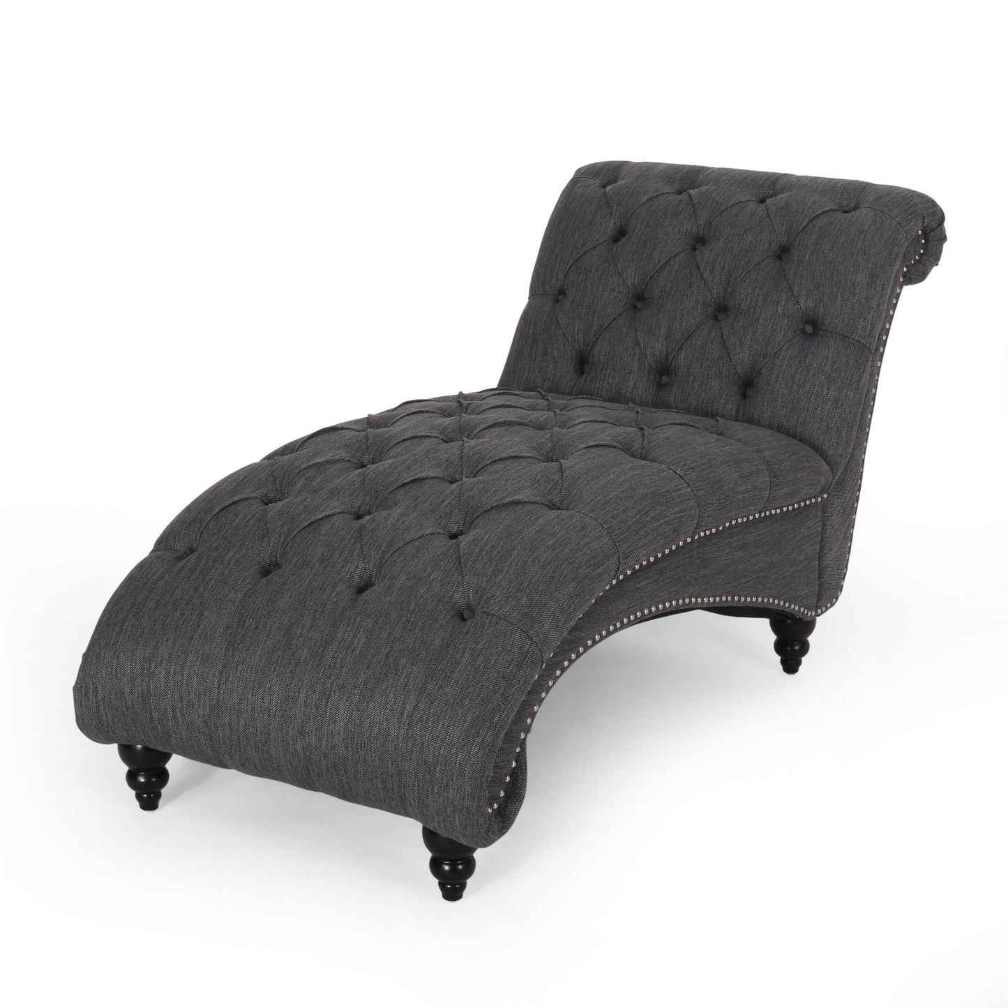 Chaise Lounge With Button Tufted Diamon Stitch