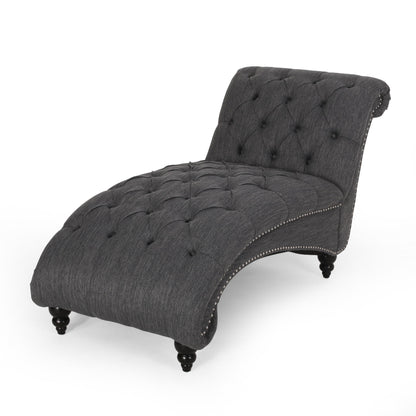 Chaise Lounge With Button Tufted Diamon Stitch