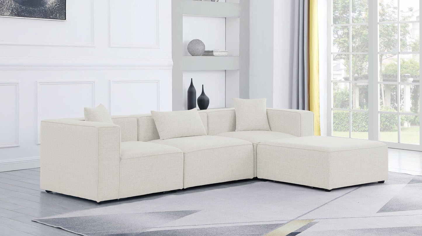 Cube - Linen 4 Piece Modular Sectional With Chaise