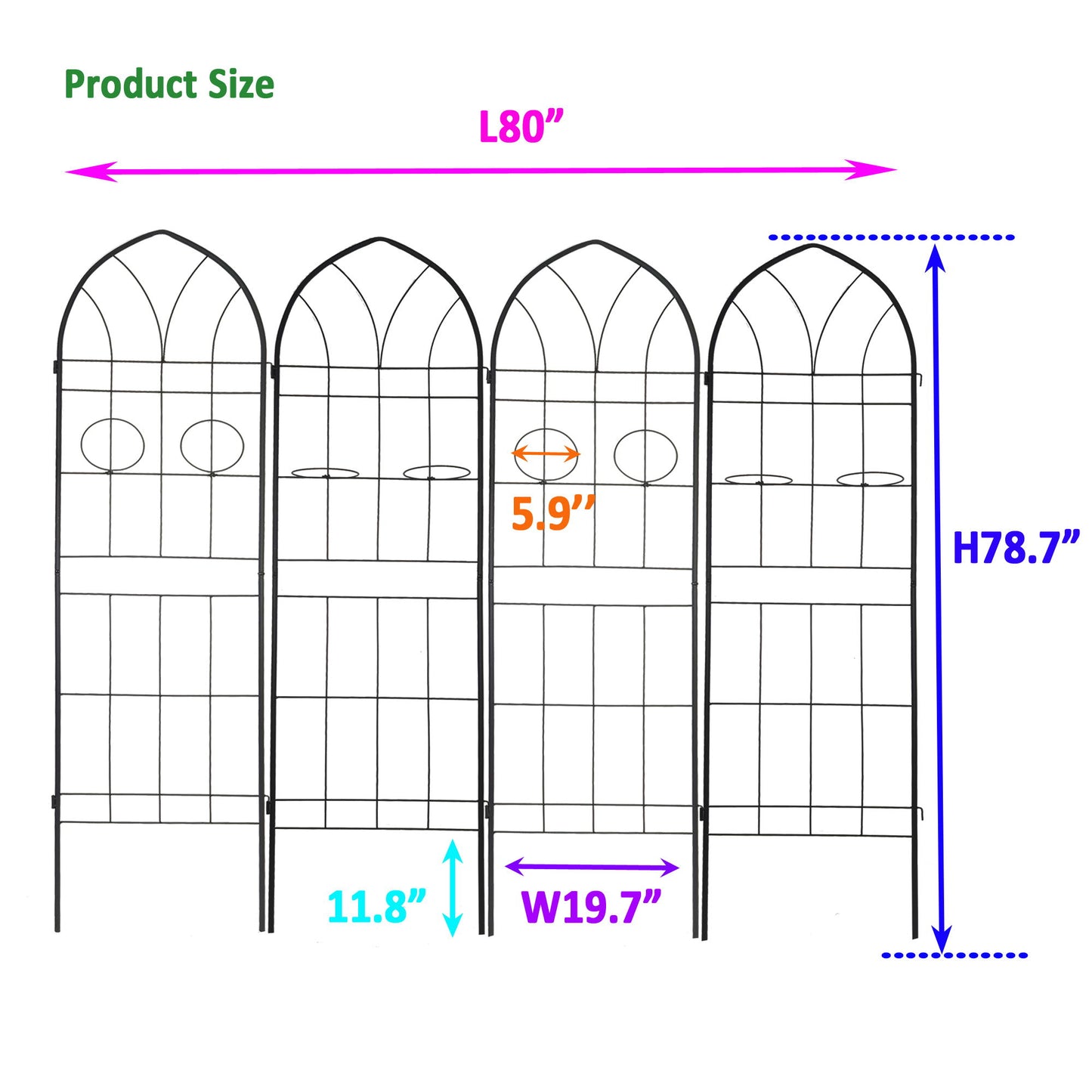 Metal Garden Trellis Rustproof Trellis For Climbing Plant, Outdoor Flower Support