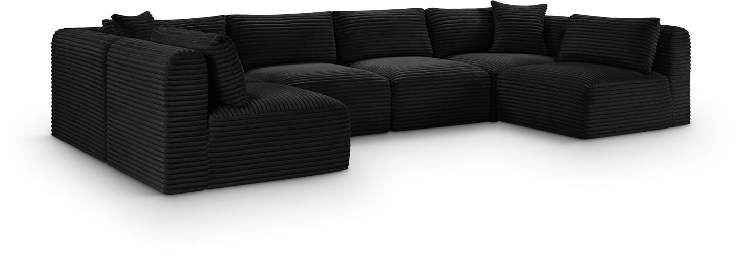 Shaggy - 6 Piece Modular U-Shaped Armless Sectional