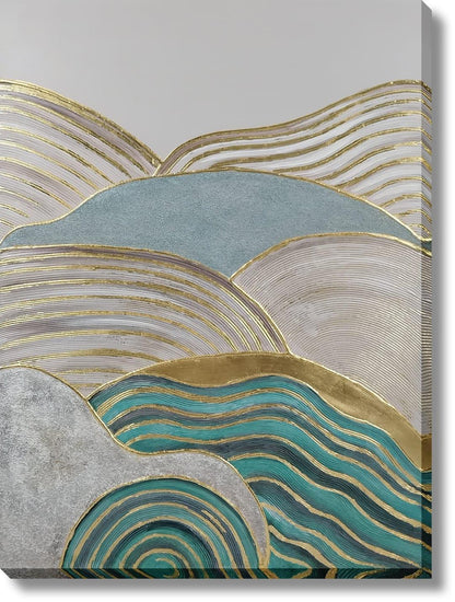Mist Over Gilded Waves - 36" x 48" Framed Wall Art