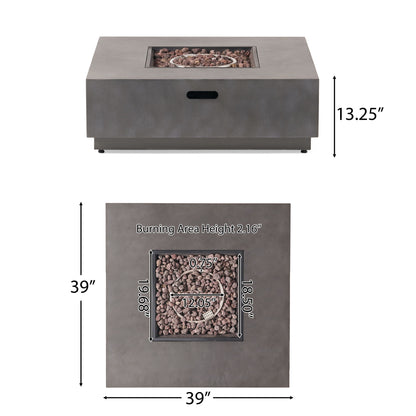Modern Square Fire Pit With 50, 000 Btu