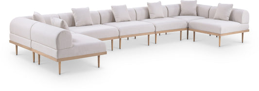 Laguna - 7 Piece Resilient Water Resistant Fabric 142" Upholstered Outdoor Patio Modular Sectional