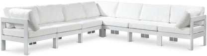 Nizuc - Outdoor Patio 7 Piece Modular Sectional With White Frame
