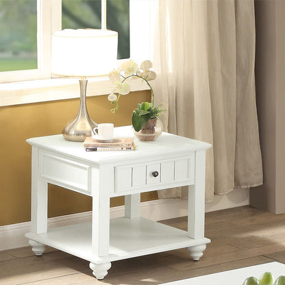 Natesa - End Table - White Washed