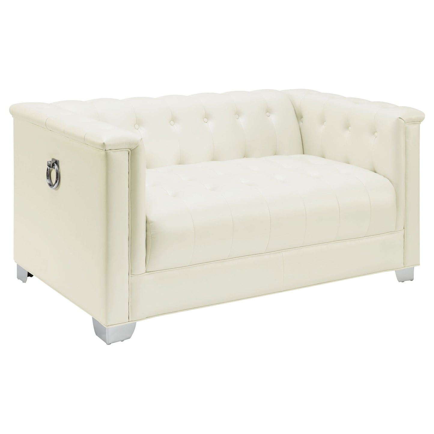 Earline - Upholstered Track Arm Loveseat - White
