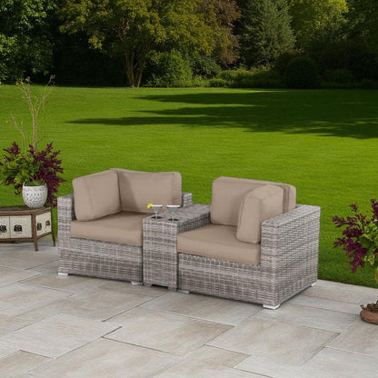 Handcrafted Outdoor Loveseat With Wicker Seating