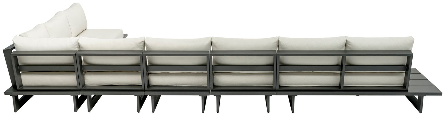 Maldives - 6 Piece Water Resistant Outdoor Patio Modular Sectional With Gray Base