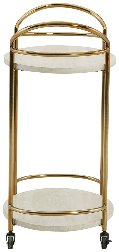Tarica - Bar Cart - Cream / Gold Finish