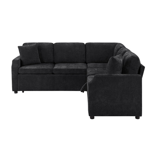 Modern L Shaped Sectional Sofa Bed With Hidden Storage Upholstery