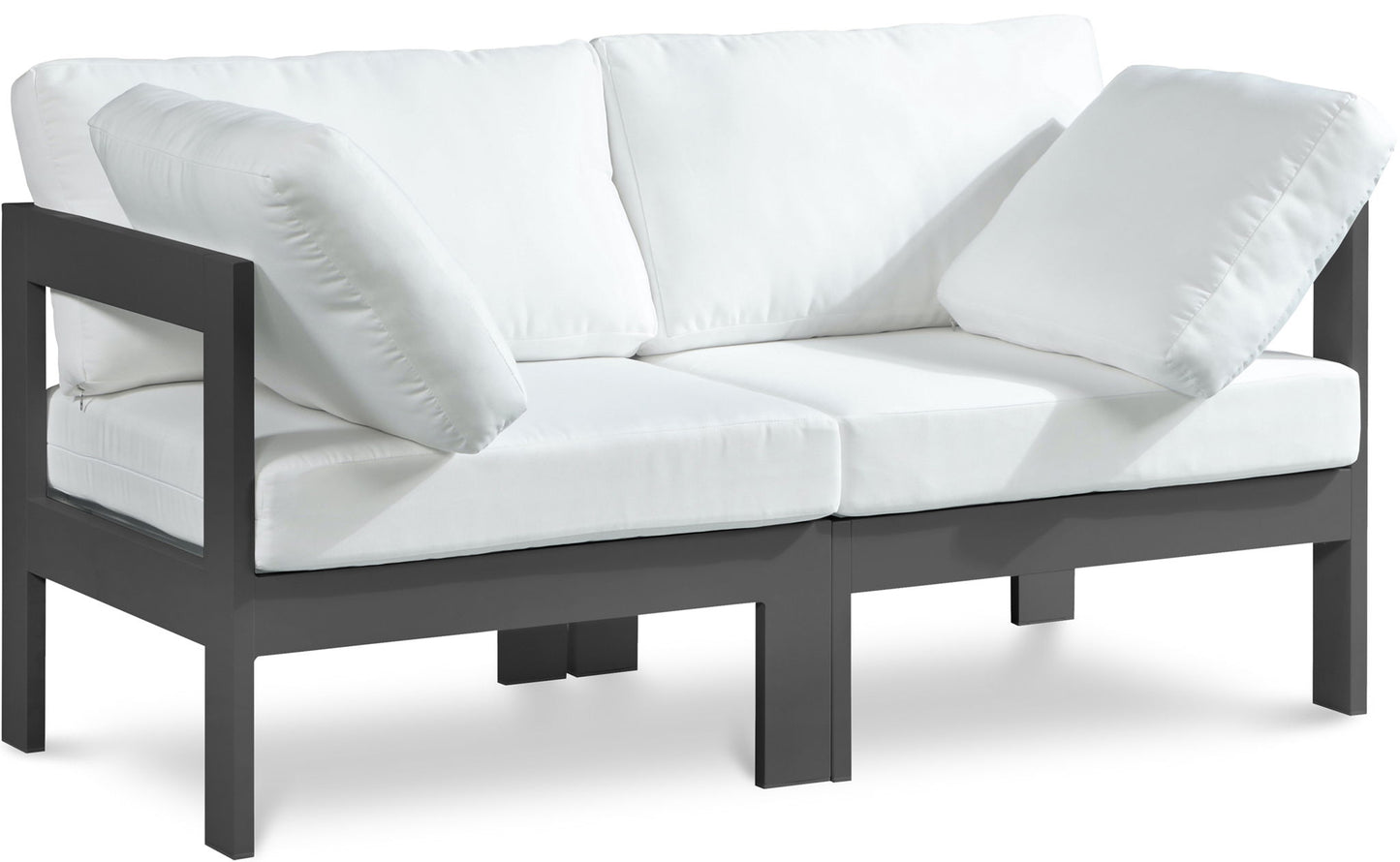 Nizuc - Outdoor Patio 2 Seat Modular Sofa With Gray Frame