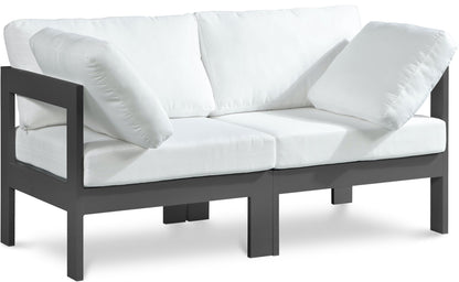 Nizuc - Outdoor Patio 2 Seat Modular Sofa With Gray Frame