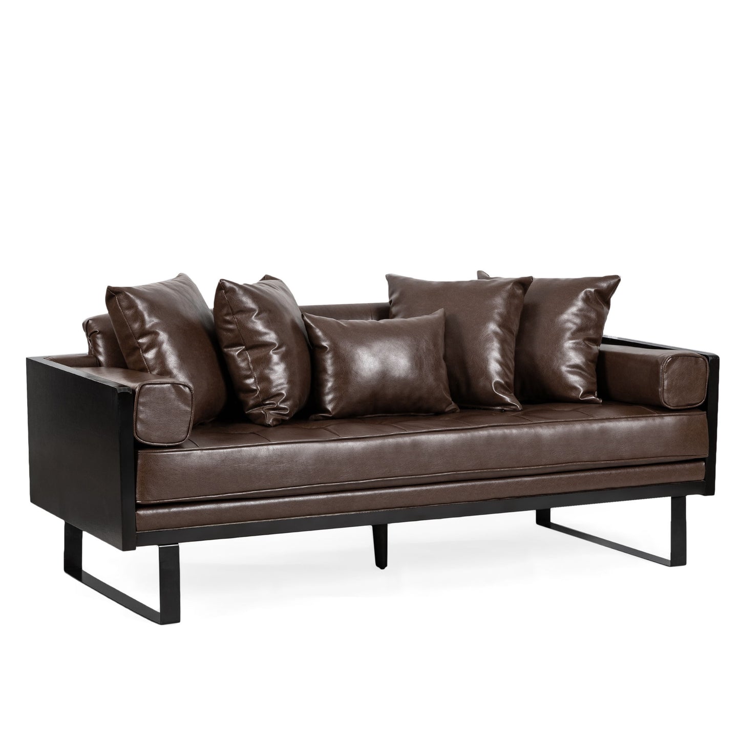 Contemporary Oversized Loveseat With Accent Pillow