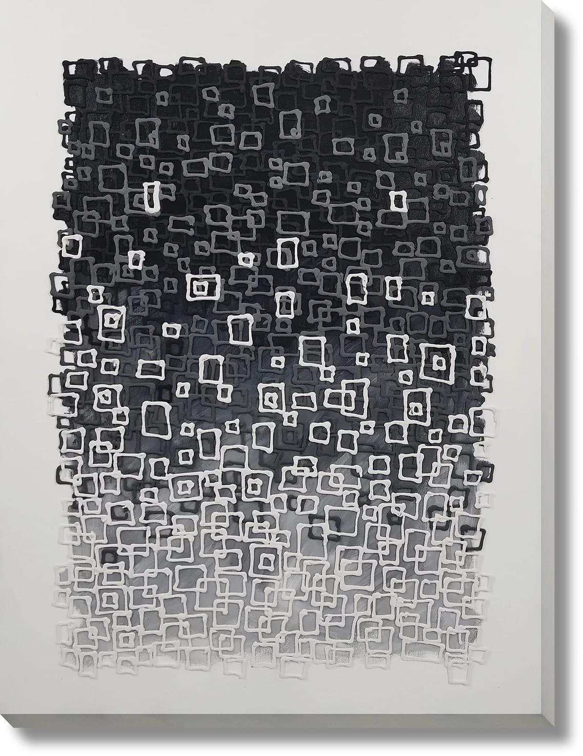 Shadowed Square Fusion - 36" x 48" Framed Wall Art