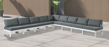 Nizuc - Outdoor Patio 9 Piece Modular Sectional With White Frame