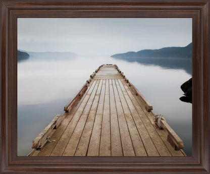 Misty Dockway - 28" x 34" Framed Wall Art