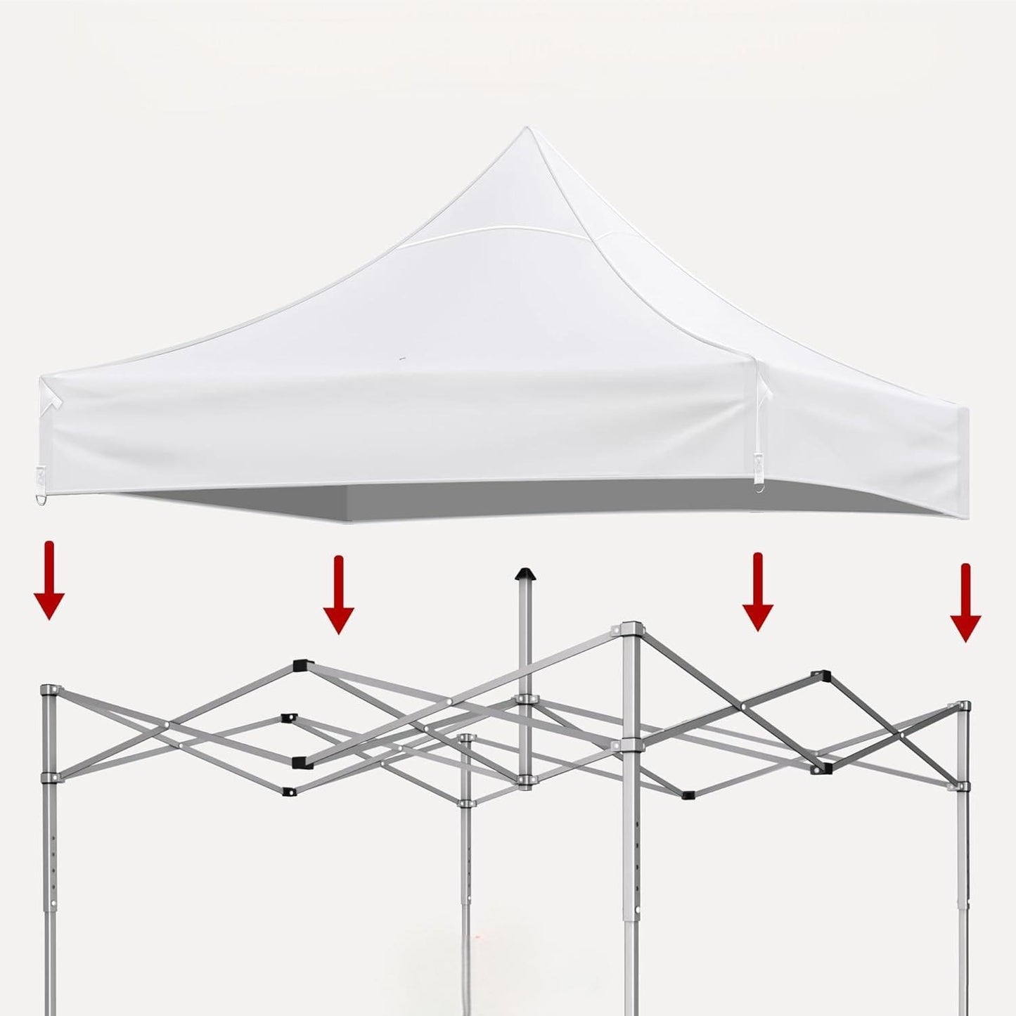 Canopy Replacement Top With 4 Pack W8 Bags, Pop Up Tent Cover Only, Frame Not Included