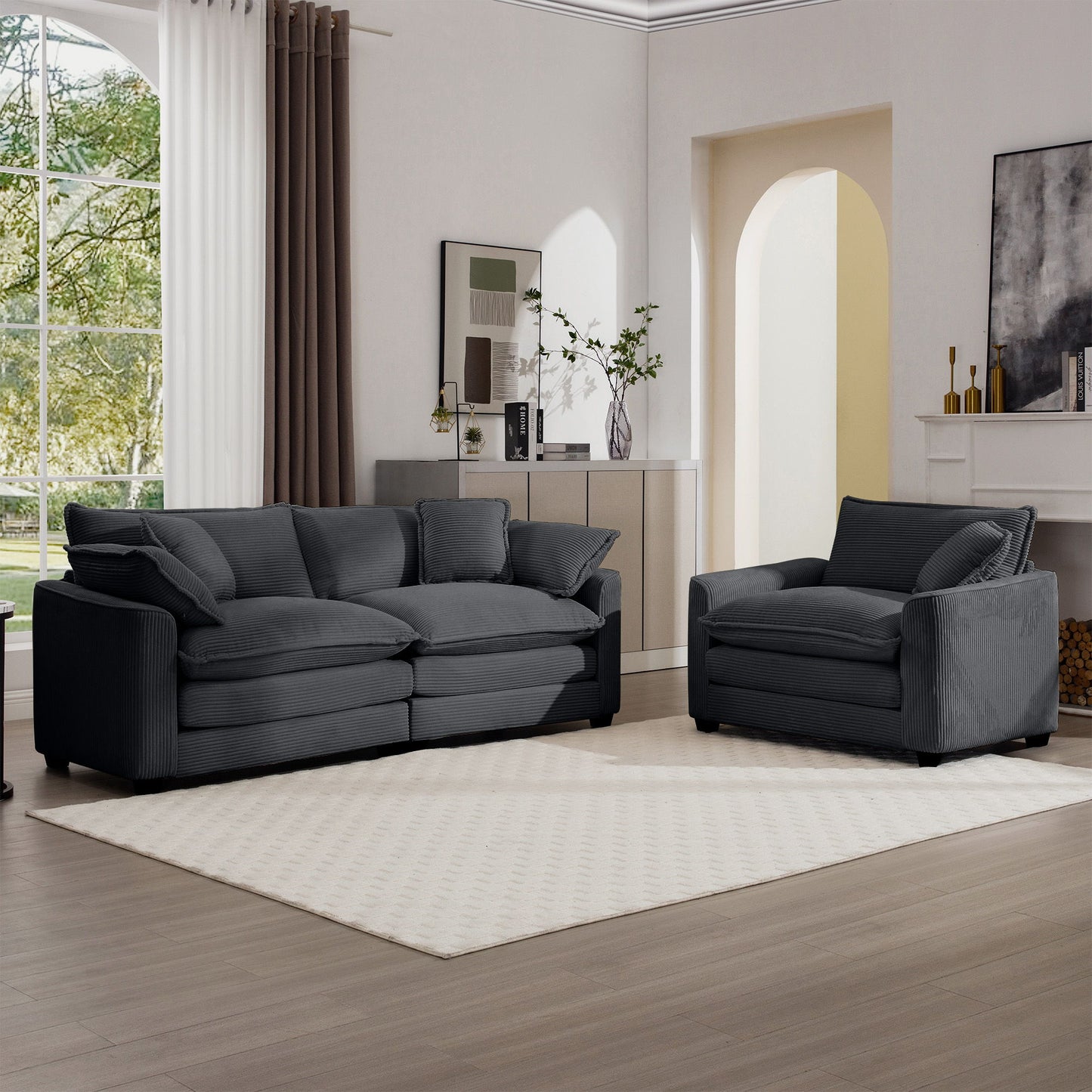 Elegant Oversized Sectional Sofa Set With Deep Seats And Flexible Layout