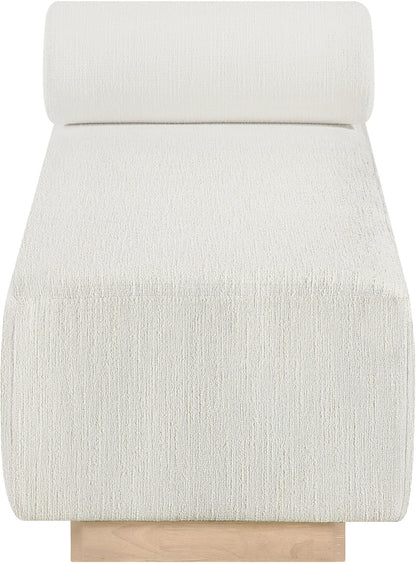 Zephyr - Linen Textured Fabric Upholstered Chaise - Painted Natural Base