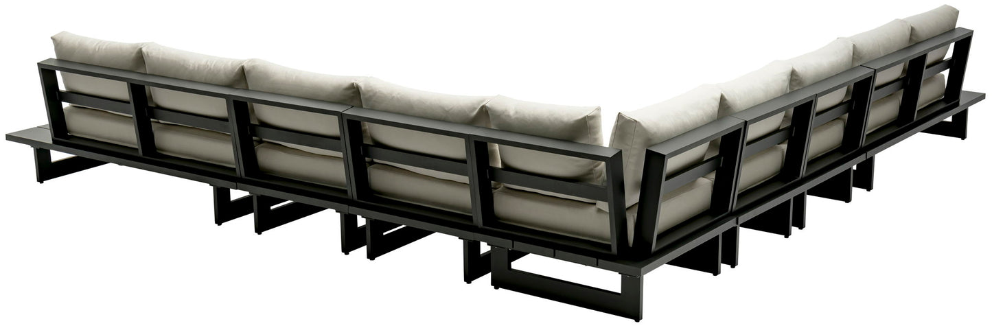 Maldives - 7 Piece Water Resistant Outdoor Patio Modular Sectional With Gray Base