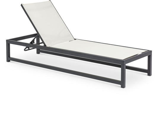 Maldives - Water Resistant Outdoor Patio Adjustable Sun Chaise Lounge Chair With Gray Base