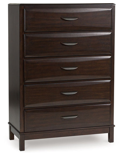 Vanmore - Five Drawer Chest - Dark Brown