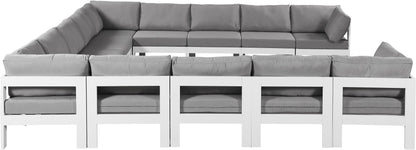 Nizuc - Outdoor Patio 13 Piece Modular Sectional With White Frame