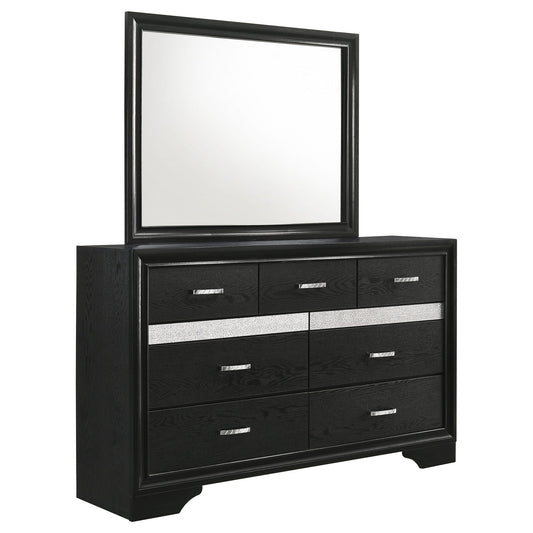 Annie - 7 Drawer Dresser With Mirror - Black