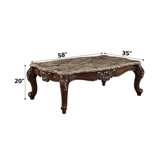 Mehadi - Coffee Table - Marble Top & Walnut
