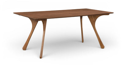 Glenwood - 71" Solid Wood And Walnut Veneer Dining Table - Brown
