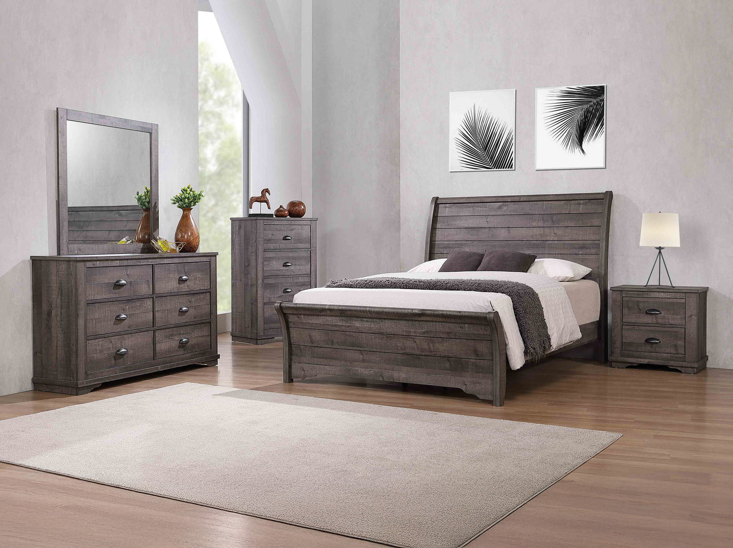 Coralee - Queen 5 Piece Bedroom Set - Dark Gray