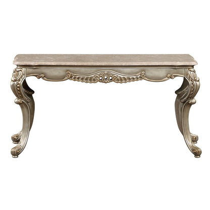 Miliani - Sofa Table With Marble Top - Natural Marble Top & Antique Bronze