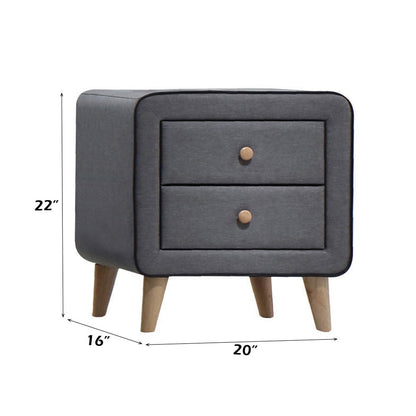 Valda - Nightstand - Light Gray Fabric
