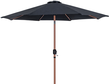 Fiji - Aluminum Patio Umbrella With Square Black And Teak Base