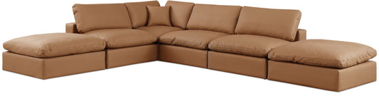 Comfy - 6 Piece Faux Leather Modular Sectional
