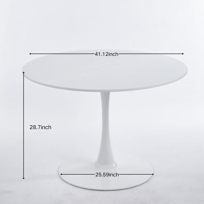 Mid-Century Tulip Dining Table With Round Top