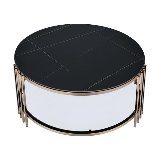 Zaidee - Coffee Table - Sintered Stone & Champagne