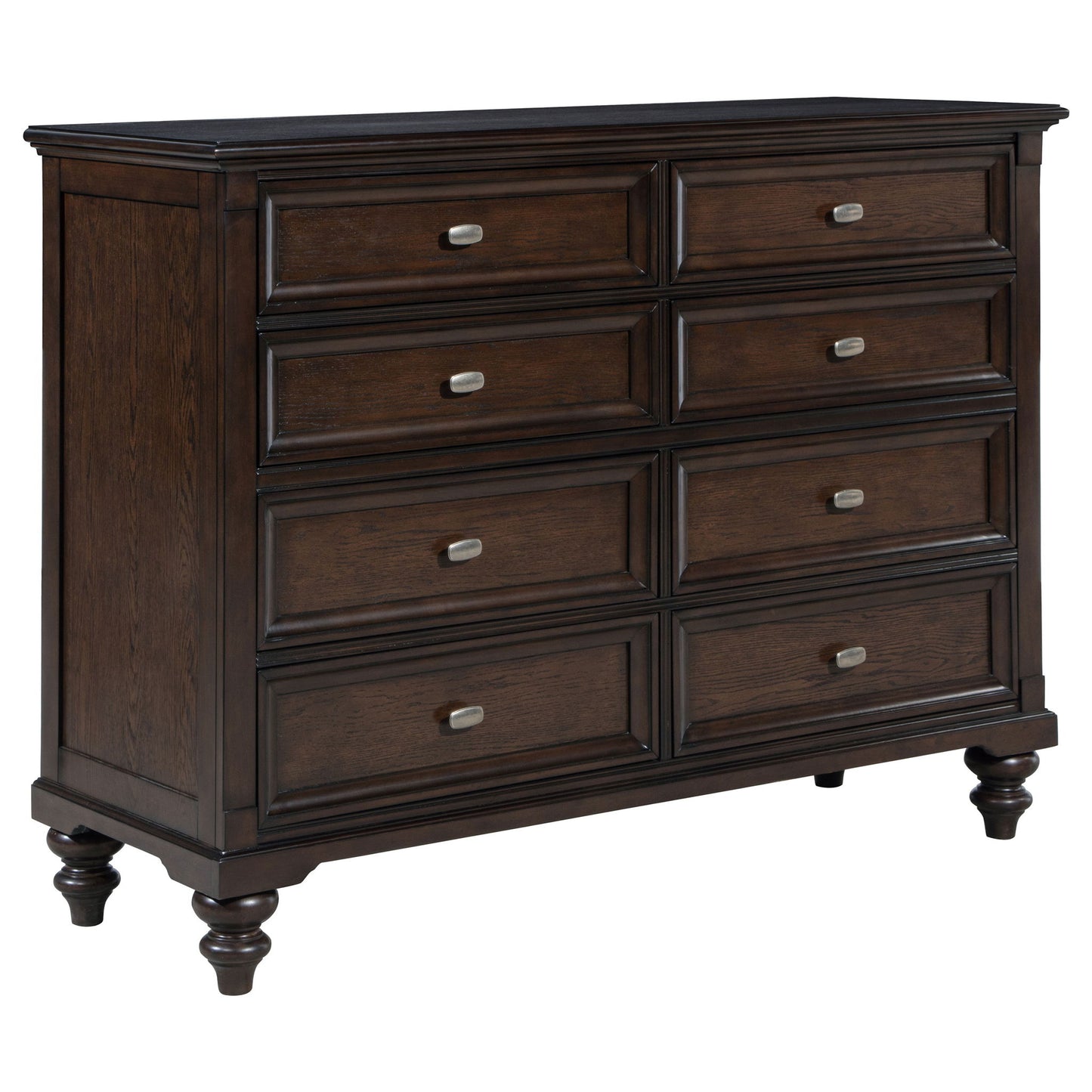 Berwick - 8 Drawer Dresser Cabinet With Felt Lined Drawers - Dark Oak