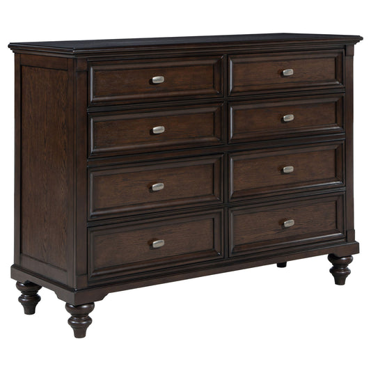 Berwick - 8 Drawer Dresser Cabinet With Felt Lined Drawers - Dark Oak