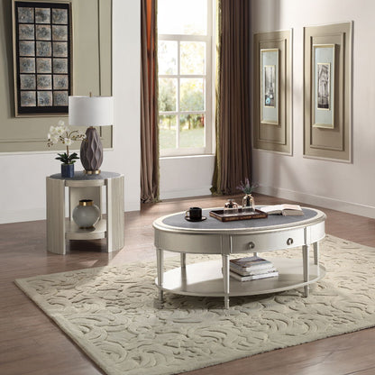 Kasa - End Table - Sintered Stone & Champagne