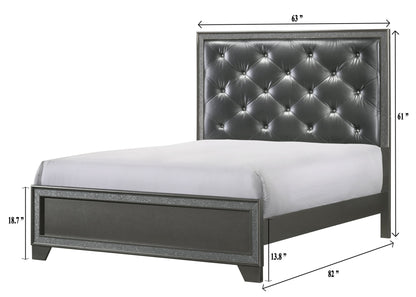 Kaia - Queen Bed - Dark Gray
