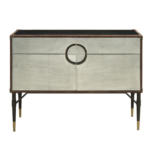 Brancaster - Console Cabinet - Top Grain Leather & Aluminum