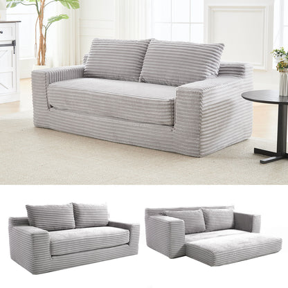 Convertible Loveseat Sofa Bed With Memory Foam & Steel Frame