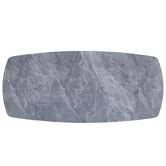 Hester - Ceramic Top Dining Table - Gray & Black