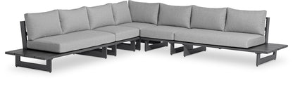Maldives - 5 Piece Water Resistant Outdoor Patio Modular Sectional With Gray Base