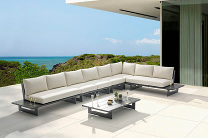 Maldives - 6 Piece Water Resistant Outdoor Patio Modular Sectional With Gray Base