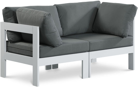 Nizuc - Outdoor Patio 2 Seat Modular Sofa With White Frame