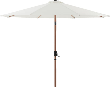 Fiji - Aluminum Patio Umbrella With Round White And Teak Base