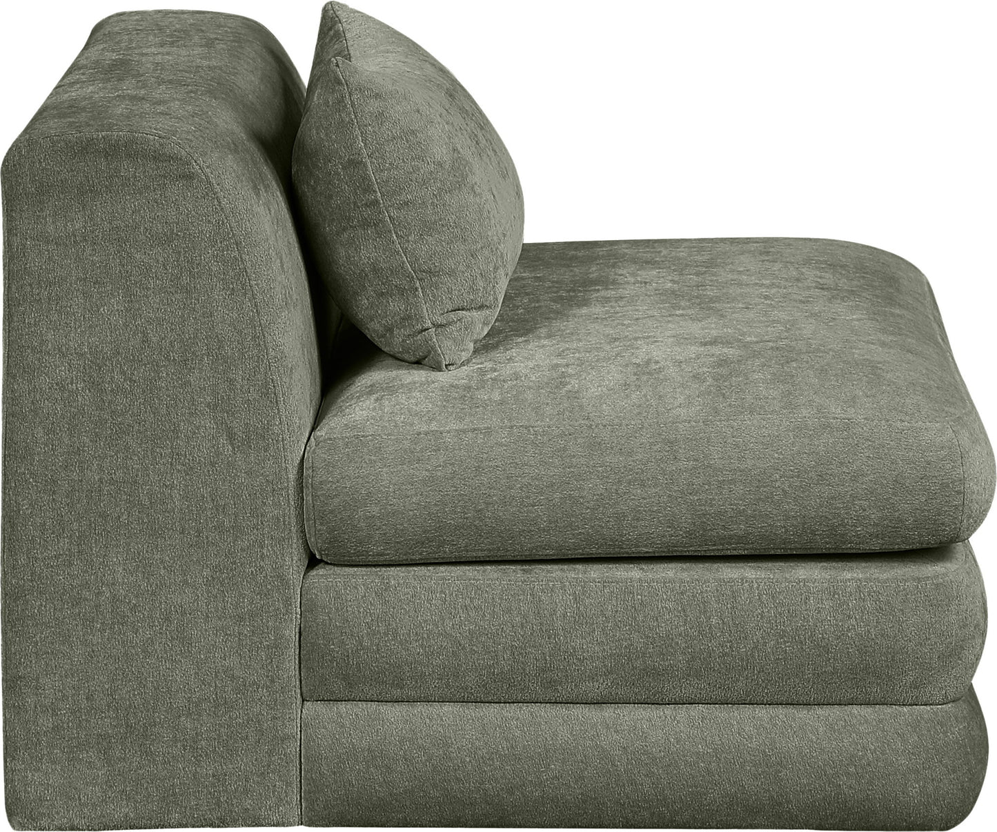 Stellar - Chenille Fabric Upholstered Modular Armless Chair